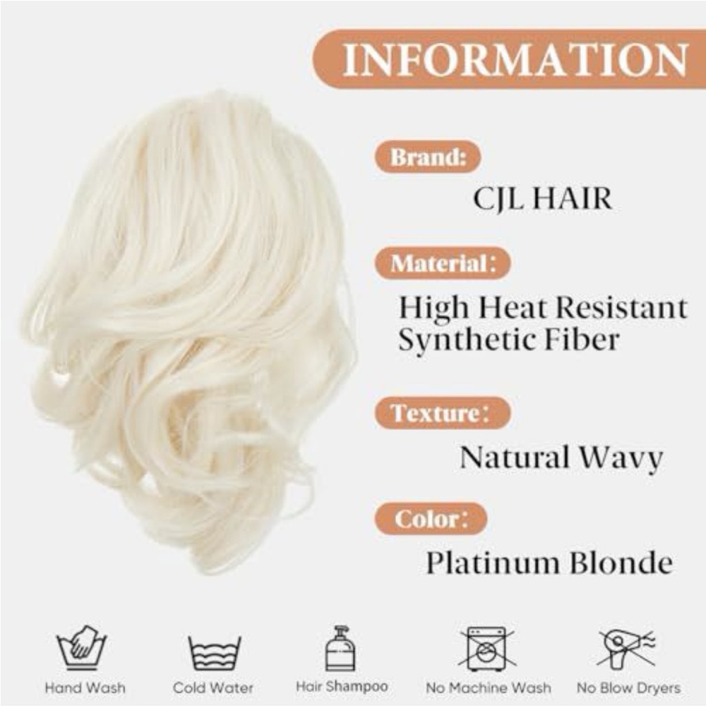 Blonde Clip-In Messy Bun Hairpiece - Natural Look - Picture 3 of 6